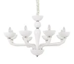 Ideal Lux glass chandelier Casanova white