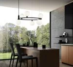 Black dining table chandelier Ring
