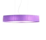 Elongated pendant lamp with pleated fabric lampshade lilac 1450mm