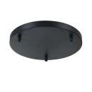 Round lamp suspension 3-fold in black