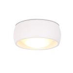 Kleine weiße LED Deckenlampe mit abgerundeten Lampenschirm