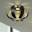 Runde blütenartige LED Deckenleuchte Geo: Farbe außen Schwarz, innen Gold