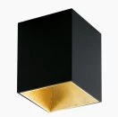 LED ceiling light cube Polasso black/gold