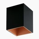 LED cube spotlight Polasso black/copper