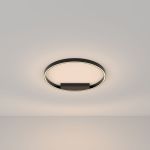 Schwarze LED Deckenlampe in Ringform Ø:60cm