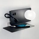 Ideal Lux LED wall lamp Book 1 with USB port
