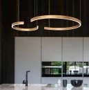 LED pendant lamps Hug in gold brushed Ø:50 and 90cm up/down