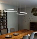 Dining table pendant lamps Hug in white Ø:50cm up/down