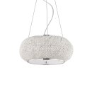 Ideal Lux crystal pendant lamp Pasha chrome 6-flame