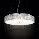 Round crystal pendant lamp Roma Ideal Lux SP 12 with angular crystals