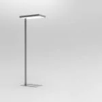 Square office floor lamp in silver